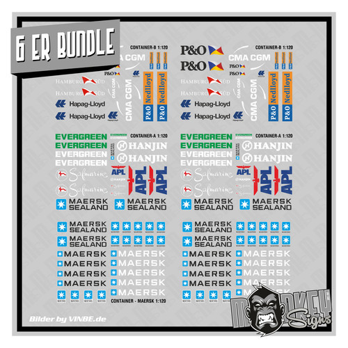 6er set waterslide decal 120 - 6er,